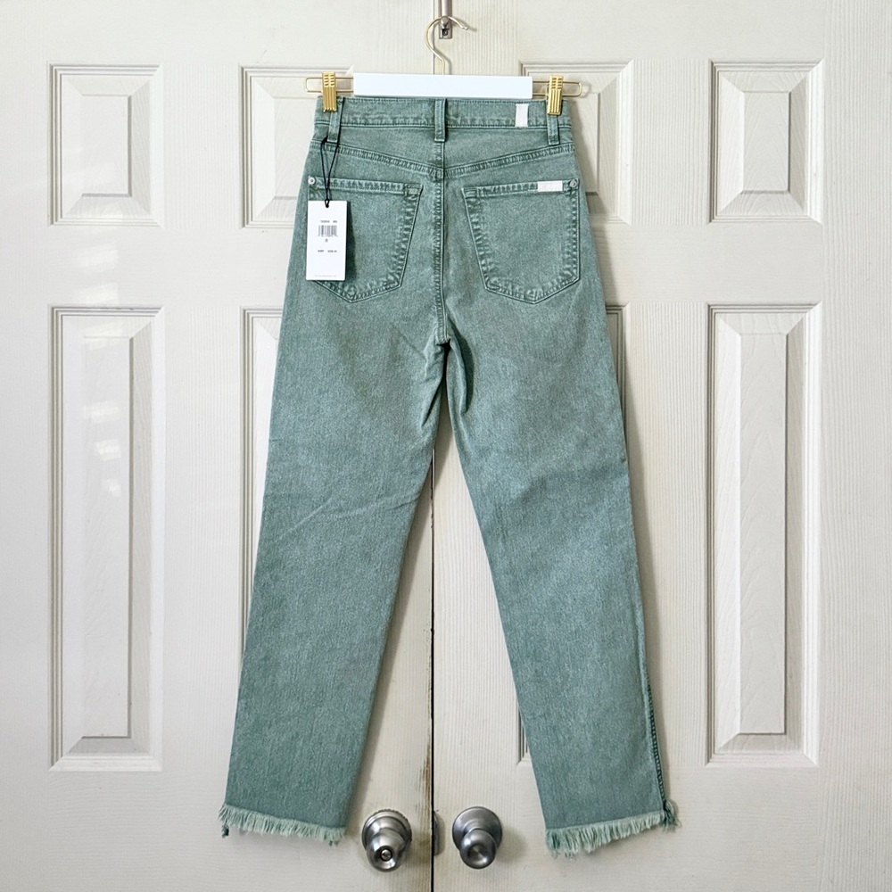 7 For All Mankind Straight Button-Fly Crop Jeans - Picture 2 of 10